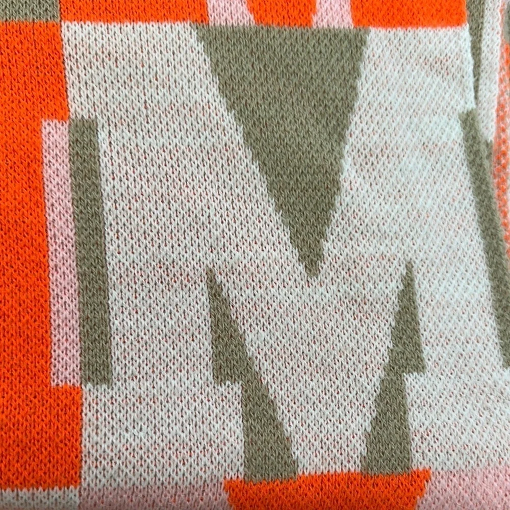 BAUBLEBAR On Repeat Custom Blanket throw LETTER M light pink/orange